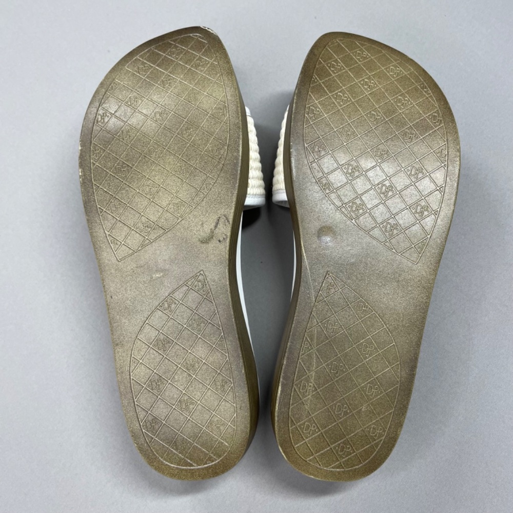 NEW Donald Pliner Shoes Womens 8 white brown Farrah sandal slip on casual - Picture 9 of 11